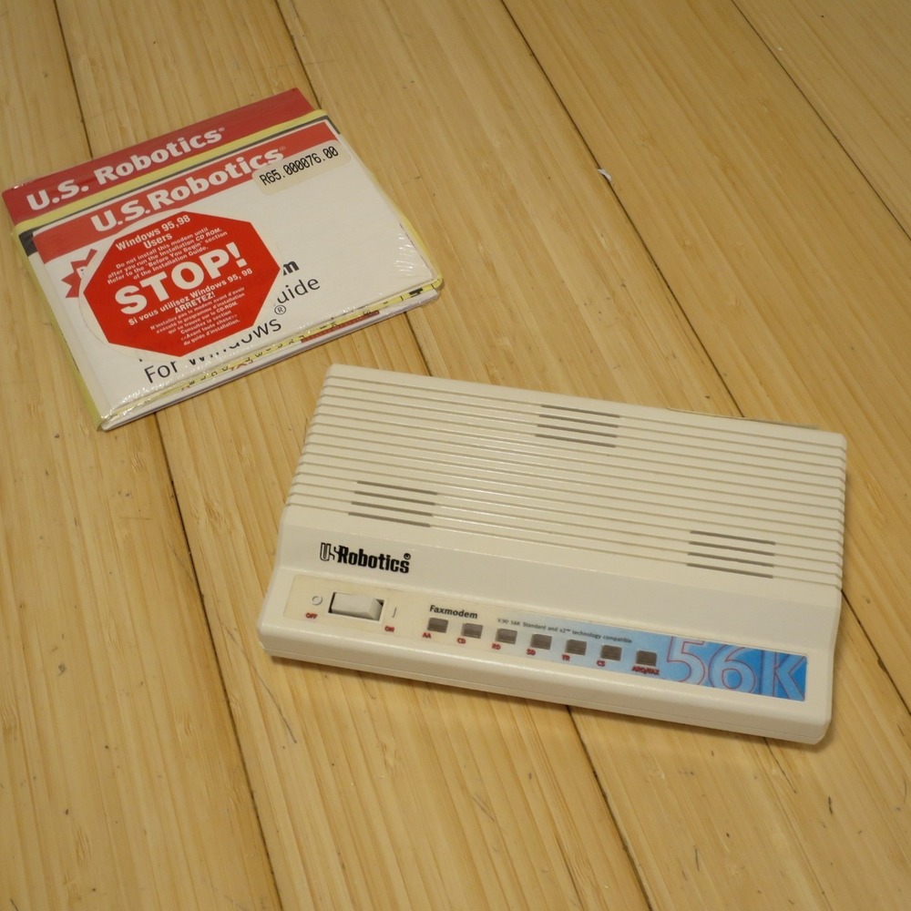 US Robotics 56k Fax Modem (2000) with Driver CD (no ac adapter or‎ cables)